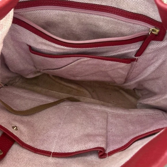 Red Leather Women's Bag - Picture 9 of 15